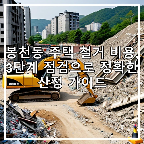 봉천동 주택 철거 비용, 3단계 점검으로 정확한 산정 가이드
