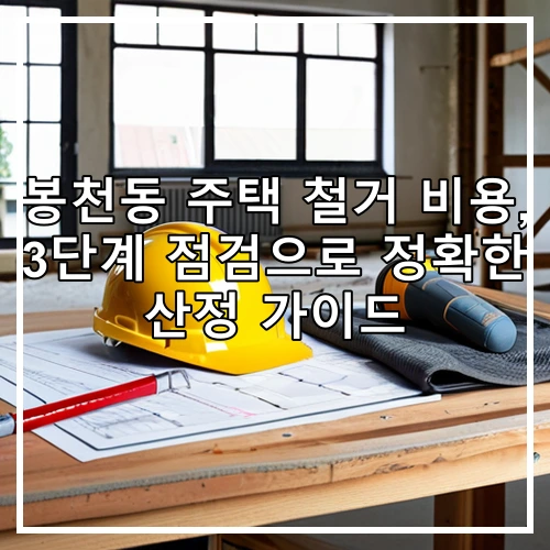 봉천동 주택 철거 비용, 3단계 점검으로 정확한 산정 가이드