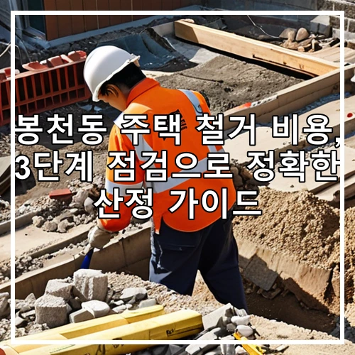 봉천동 주택 철거 비용, 3단계 점검으로 정확한 산정 가이드