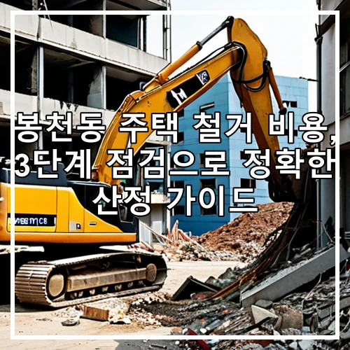 봉천동 주택 철거 비용, 3단계 점검으로 정확한 산정 가이드