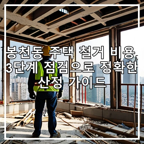 봉천동 주택 철거 비용, 3단계 점검으로 정확한 산정 가이드