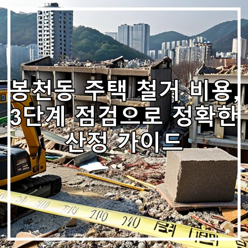 봉천동 주택 철거 비용, 3단계 점검으로 정확한 산정 가이드
