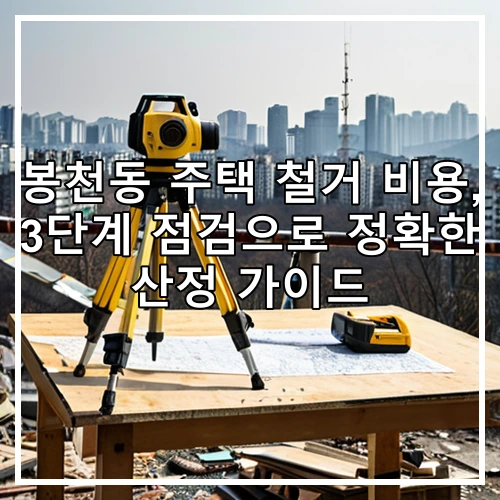 봉천동 주택 철거 비용, 3단계 점검으로 정확한 산정 가이드