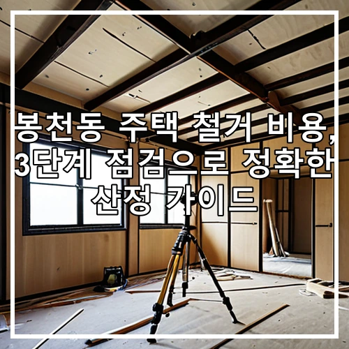 봉천동 주택 철거 비용, 3단계 점검으로 정확한 산정 가이드