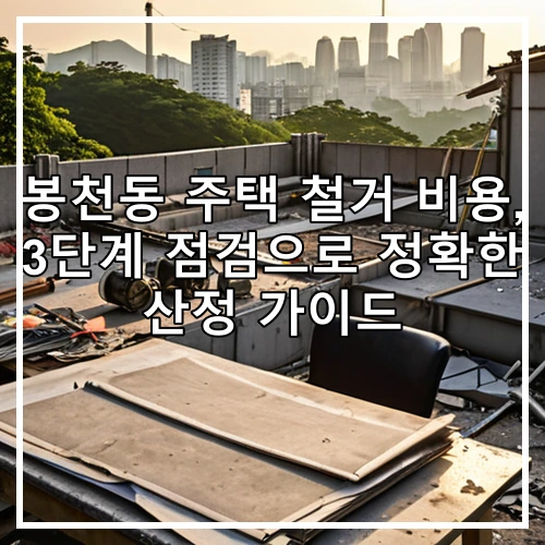 봉천동 주택 철거 비용, 3단계 점검으로 정확한 산정 가이드