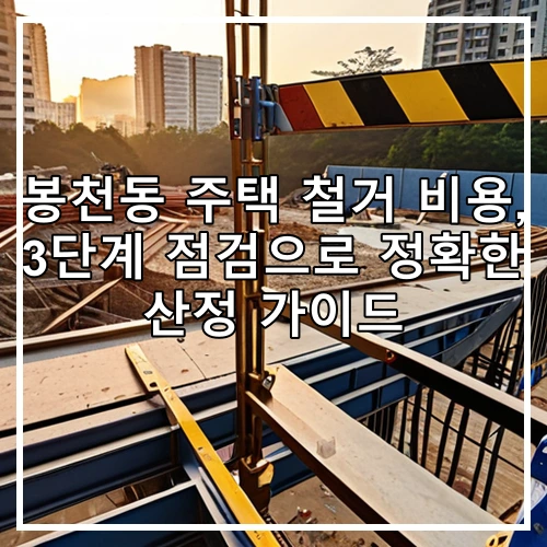 봉천동 주택 철거 비용, 3단계 점검으로 정확한 산정 가이드