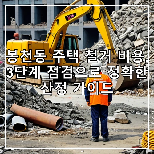 봉천동 주택 철거 비용, 3단계 점검으로 정확한 산정 가이드