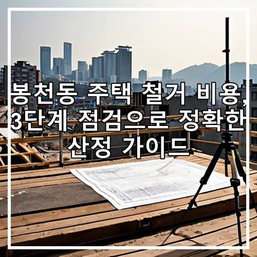 봉천동 주택 철거 비용, 3단계 점검으로 정확한 산정 가이드