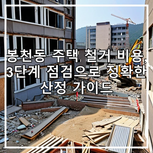 봉천동 주택 철거 비용, 3단계 점검으로 정확한 산정 가이드