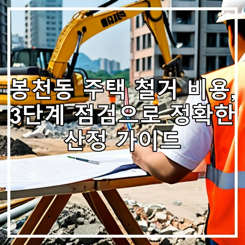 봉천동 주택 철거 비용, 3단계 점검으로 정확한 산정 가이드