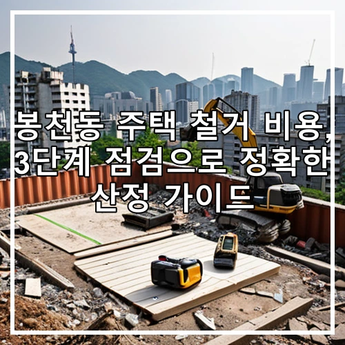 봉천동 주택 철거 비용, 3단계 점검으로 정확한 산정 가이드