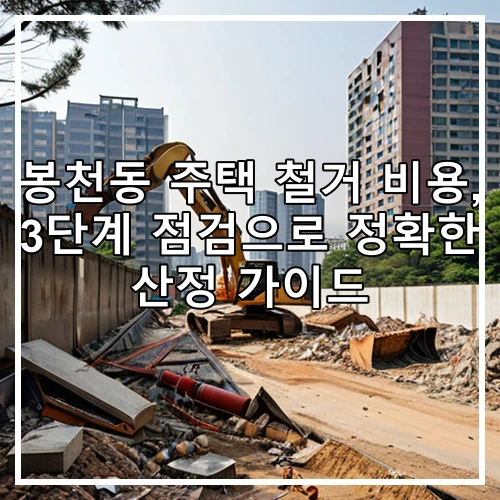 봉천동 주택 철거 비용, 3단계 점검으로 정확한 산정 가이드
