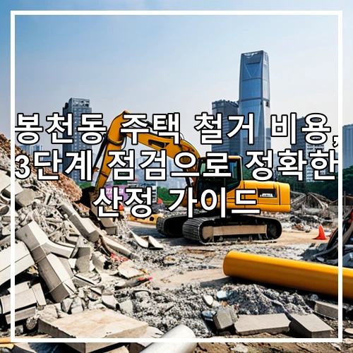 봉천동 주택 철거 비용, 3단계 점검으로 정확한 산정 가이드