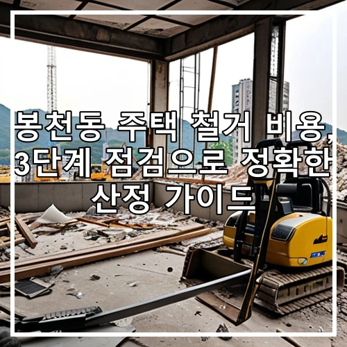 봉천동 주택 철거 비용, 3단계 점검으로 정확한 산정 가이드