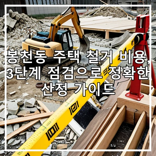 봉천동 주택 철거 비용, 3단계 점검으로 정확한 산정 가이드