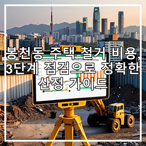 봉천동 주택 철거 비용, 3단계 점검으로 정확한 산정 가이드