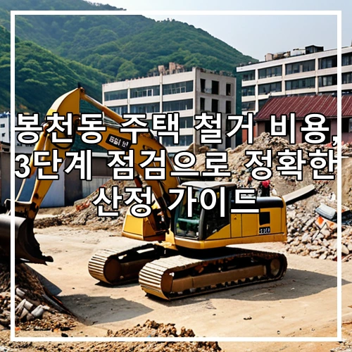 봉천동 주택 철거 비용, 3단계 점검으로 정확한 산정 가이드