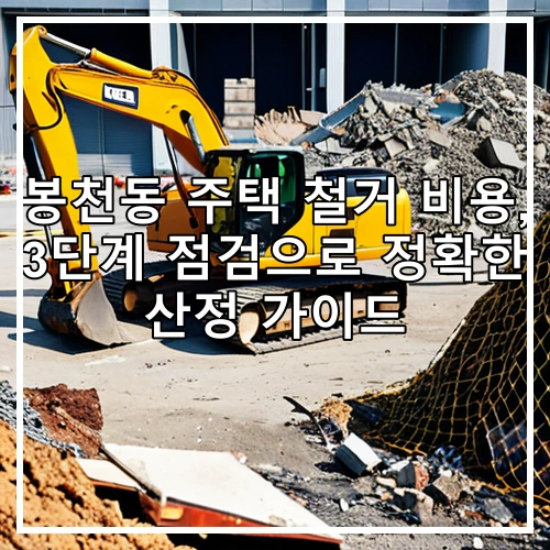 봉천동 주택 철거 비용, 3단계 점검으로 정확한 산정 가이드