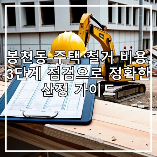 봉천동 주택 철거 비용, 3단계 점검으로 정확한 산정 가이드
