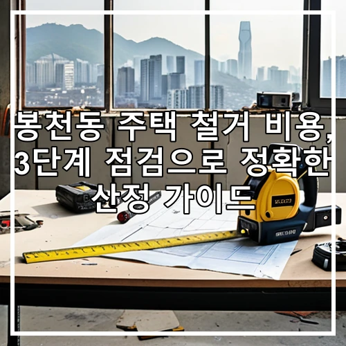 봉천동 주택 철거 비용, 3단계 점검으로 정확한 산정 가이드