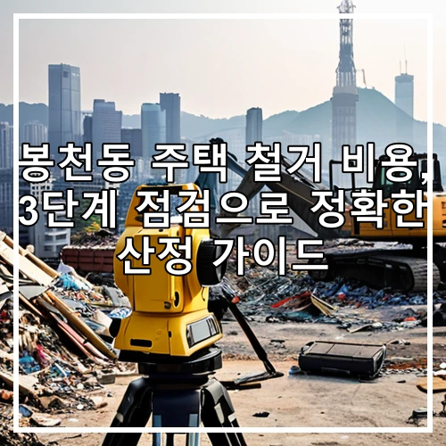 봉천동 주택 철거 비용, 3단계 점검으로 정확한 산정 가이드