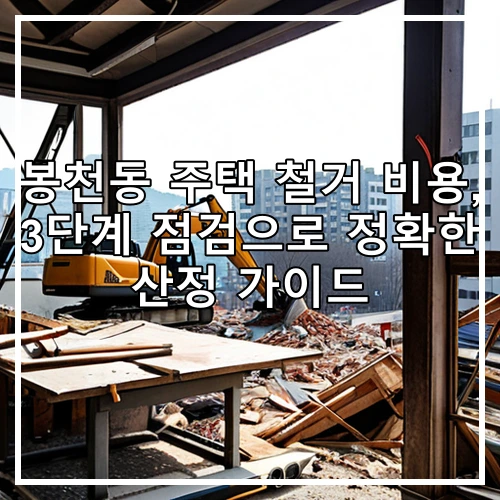 봉천동 주택 철거 비용, 3단계 점검으로 정확한 산정 가이드