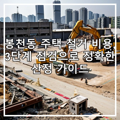 봉천동 주택 철거 비용, 3단계 점검으로 정확한 산정 가이드