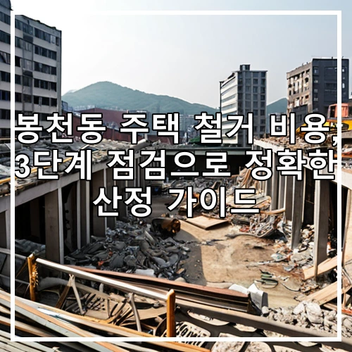 봉천동 주택 철거 비용, 3단계 점검으로 정확한 산정 가이드