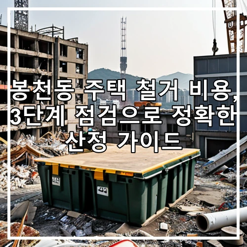 봉천동 주택 철거 비용, 3단계 점검으로 정확한 산정 가이드