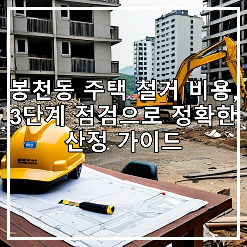 봉천동 주택 철거 비용, 3단계 점검으로 정확한 산정 가이드