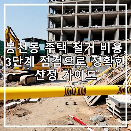 봉천동 주택 철거 비용, 3단계 점검으로 정확한 산정 가이드