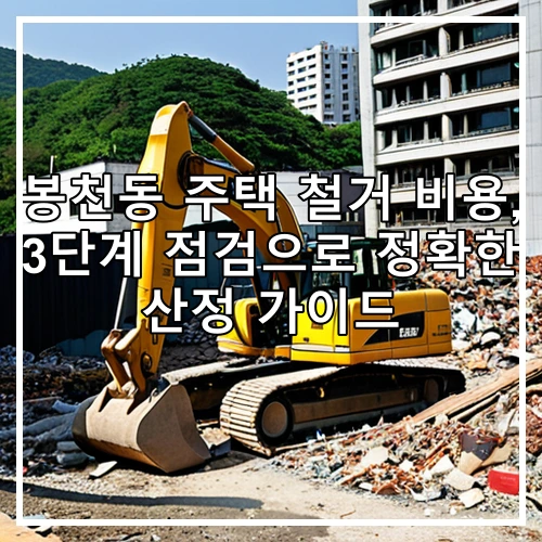 봉천동 주택 철거 비용, 3단계 점검으로 정확한 산정 가이드