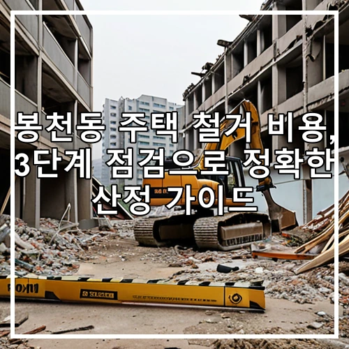 봉천동 주택 철거 비용, 3단계 점검으로 정확한 산정 가이드