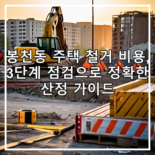 봉천동 주택 철거 비용, 3단계 점검으로 정확한 산정 가이드