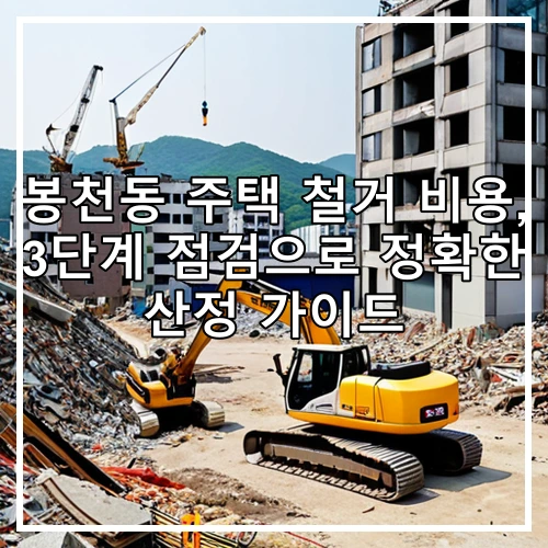 봉천동 주택 철거 비용, 3단계 점검으로 정확한 산정 가이드