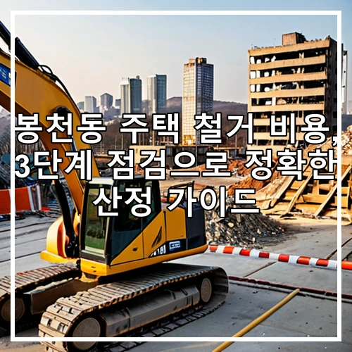 봉천동 주택 철거 비용, 3단계 점검으로 정확한 산정 가이드