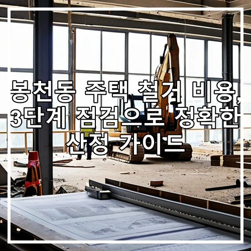 봉천동 주택 철거 비용, 3단계 점검으로 정확한 산정 가이드