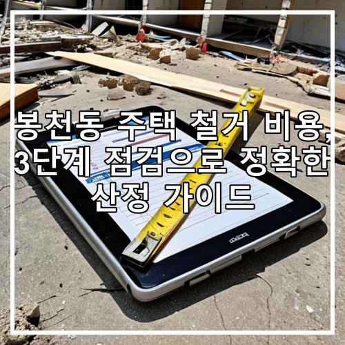 봉천동 주택 철거 비용, 3단계 점검으로 정확한 산정 가이드
