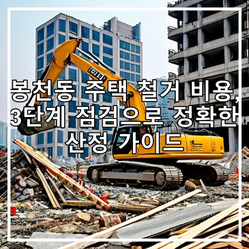 봉천동 주택 철거 비용, 3단계 점검으로 정확한 산정 가이드