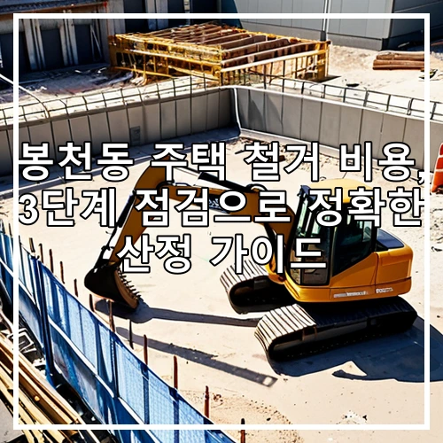 봉천동 주택 철거 비용, 3단계 점검으로 정확한 산정 가이드