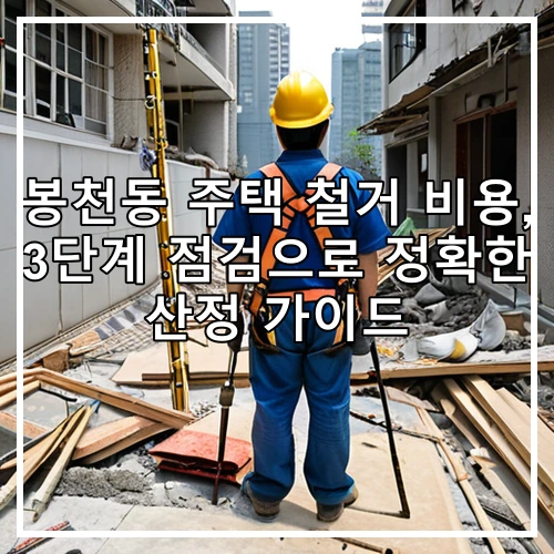 봉천동 주택 철거 비용, 3단계 점검으로 정확한 산정 가이드