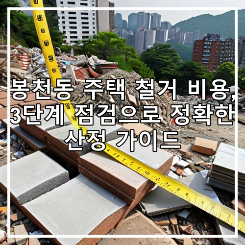 봉천동 주택 철거 비용, 3단계 점검으로 정확한 산정 가이드