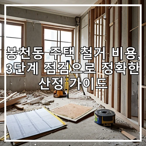 봉천동 주택 철거 비용, 3단계 점검으로 정확한 산정 가이드