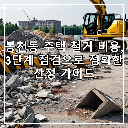 봉천동 주택 철거 비용, 3단계 점검으로 정확한 산정 가이드