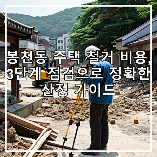 봉천동 주택 철거 비용, 3단계 점검으로 정확한 산정 가이드