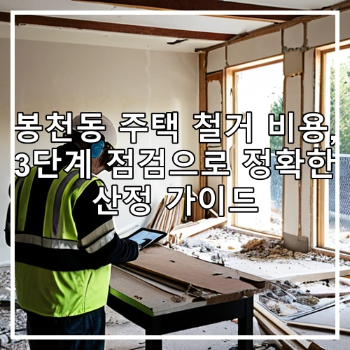 봉천동 주택 철거 비용, 3단계 점검으로 정확한 산정 가이드