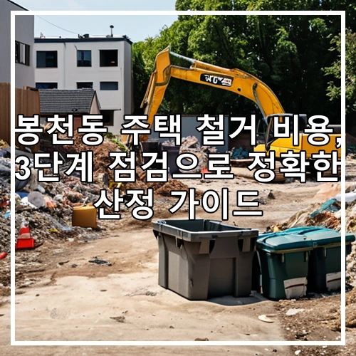 봉천동 주택 철거 비용, 3단계 점검으로 정확한 산정 가이드