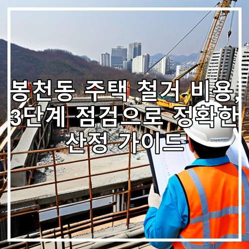봉천동 주택 철거 비용, 3단계 점검으로 정확한 산정 가이드