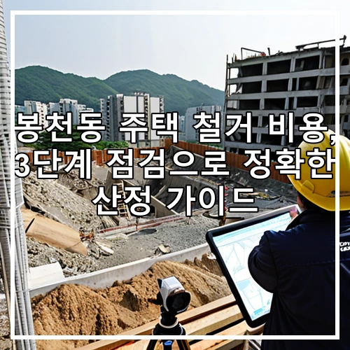 봉천동 주택 철거 비용, 3단계 점검으로 정확한 산정 가이드