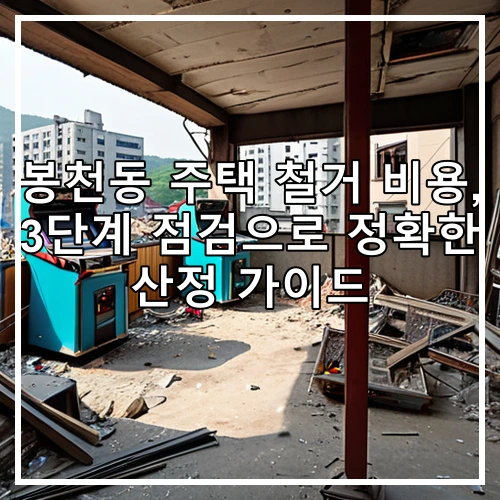 봉천동 주택 철거 비용, 3단계 점검으로 정확한 산정 가이드